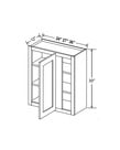 Evercraft Cabinetry Navy Blue - Wall Blind Corner Cabinet - 27"W x 30"H x 12"D - 1D -2S