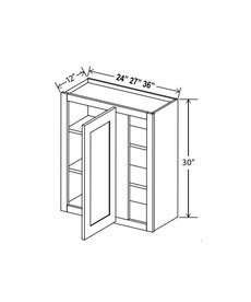 Evercraft Cabinetry Shaker Navy Blue - 27"W X 30"H X 12"D - Wall Blind Corner Cabinet Two Adjustable Shelves