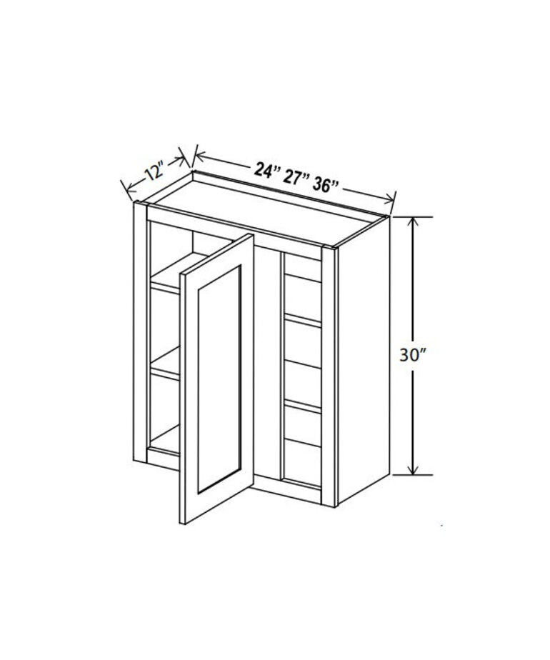 Evercraft Cabinetry Navy Blue Wall Blind Corner 27W x 30H