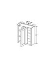 Evercraft Cabinetry Navy Blue - Wall Blind Corner Cabinet - 27"W x 30"H x 12"D - 1D -2S