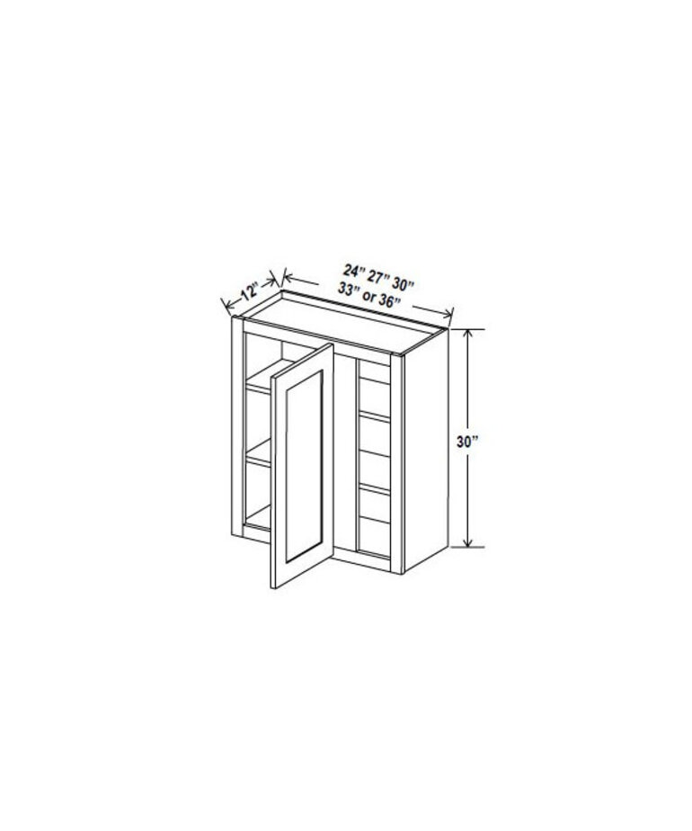 Evercraft Cabinetry Navy Blue Wall Blind Corner 27W x 30H