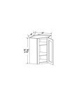 Evercraft Cabinetry Shaker White Wall Diagonal 24W x 30H x 12D