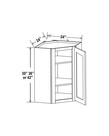 Evercraft Cabinetry Navy Blue Wall Diagonal 24W x 30H x 12D