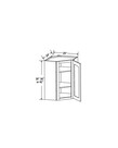 Evercraft Cabinetry Navy Blue Wall Diagonal 24W x 30H x 12D