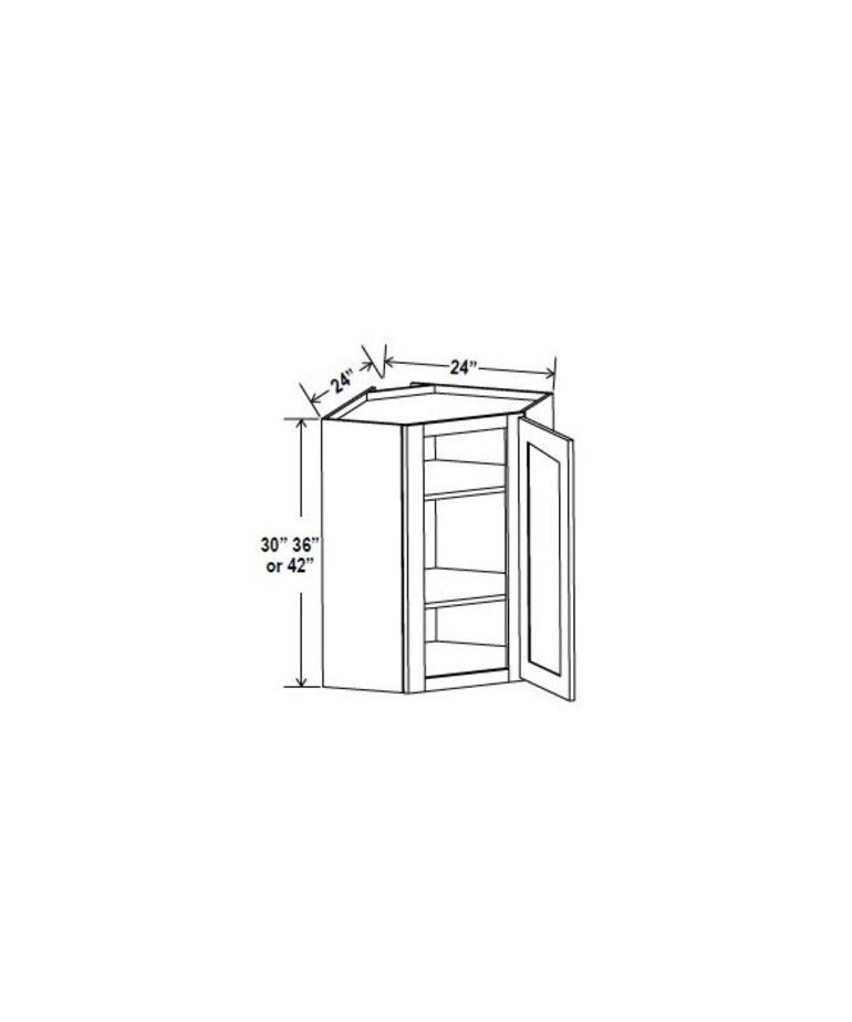 Evercraft Cabinetry Navy Blue Wall Diagonal 24W x 30H x 12D