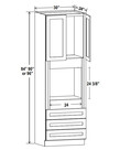 Evercraft Cabinetry Shaker White Oven Cabinet 30W x 84H - Double Oven