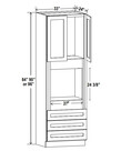 Evercraft Cabinetry Shaker White Oven Cabinet 33W x 84H - Double Oven