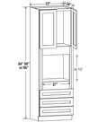 Evercraft Cabinetry Shaker White Oven Cabinet 33W x 84H - Double Oven