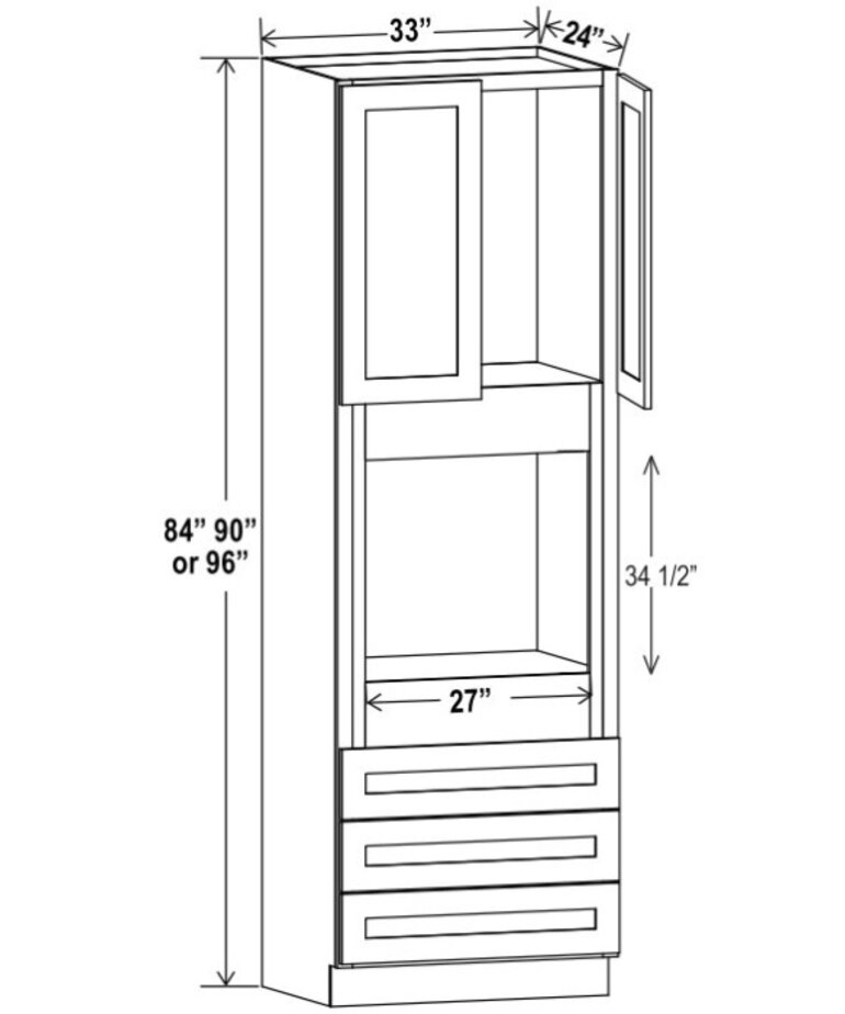 Evercraft Cabinetry Shaker White Oven Cabinet 33W x 84H - Double Oven