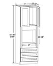 Evercraft Cabinetry Navy Blue - Oven Cabinet - 33"W x 84"H X 24"D - 2D, 3DRW, 1S