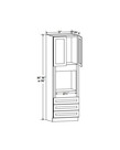 Evercraft Cabinetry Shaker Navy Blue - 33"W X 84"H X 24"D - Oven Pantry Double Doors One Large Open Shelf And Three Bottom Drawer