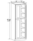 Evercraft Cabinetry Shaker White Wall Pantry 30W x 84H x 24D