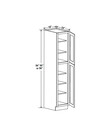 Evercraft Cabinetry Shaker Navy Blue - 18"W X 90"H X 24"D - Utility Pantry Double Doors Two Adjustable Top Shelves And Three Bottom Shelves
