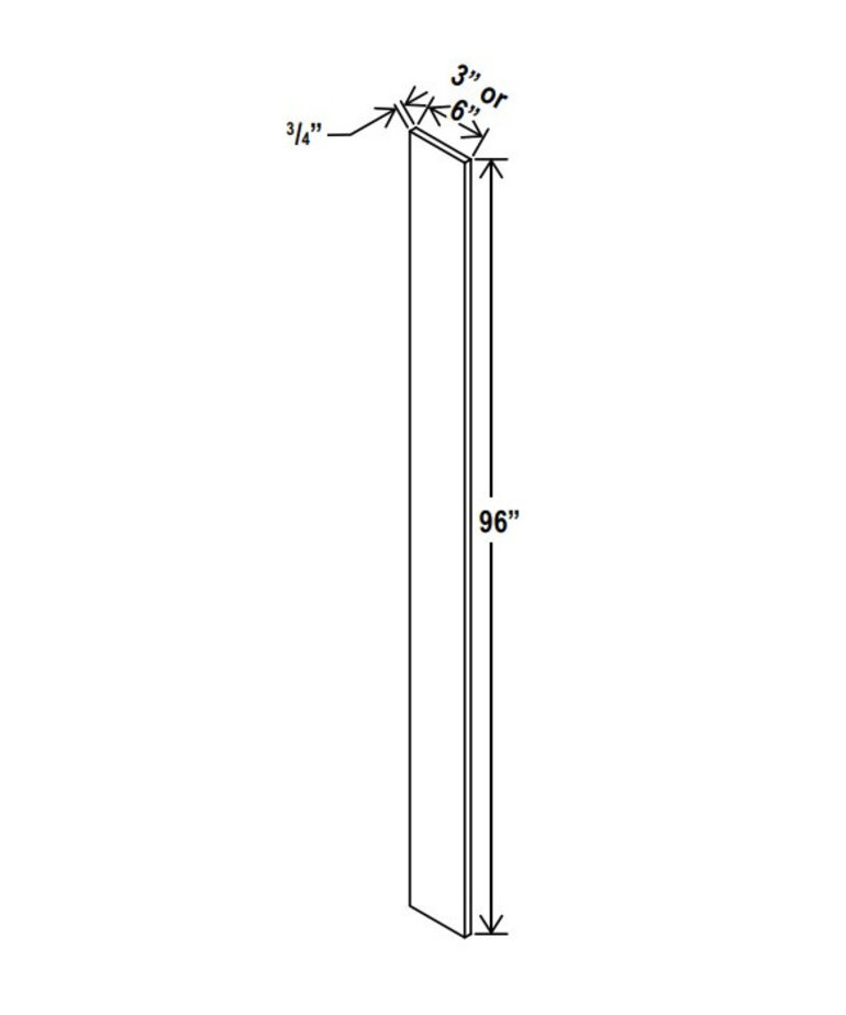 Evercraft Cabinetry Shaker White Wall Filler 3W x 96H
