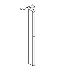 Evercraft Cabinetry Shaker Navy Blue - Tall Filler
