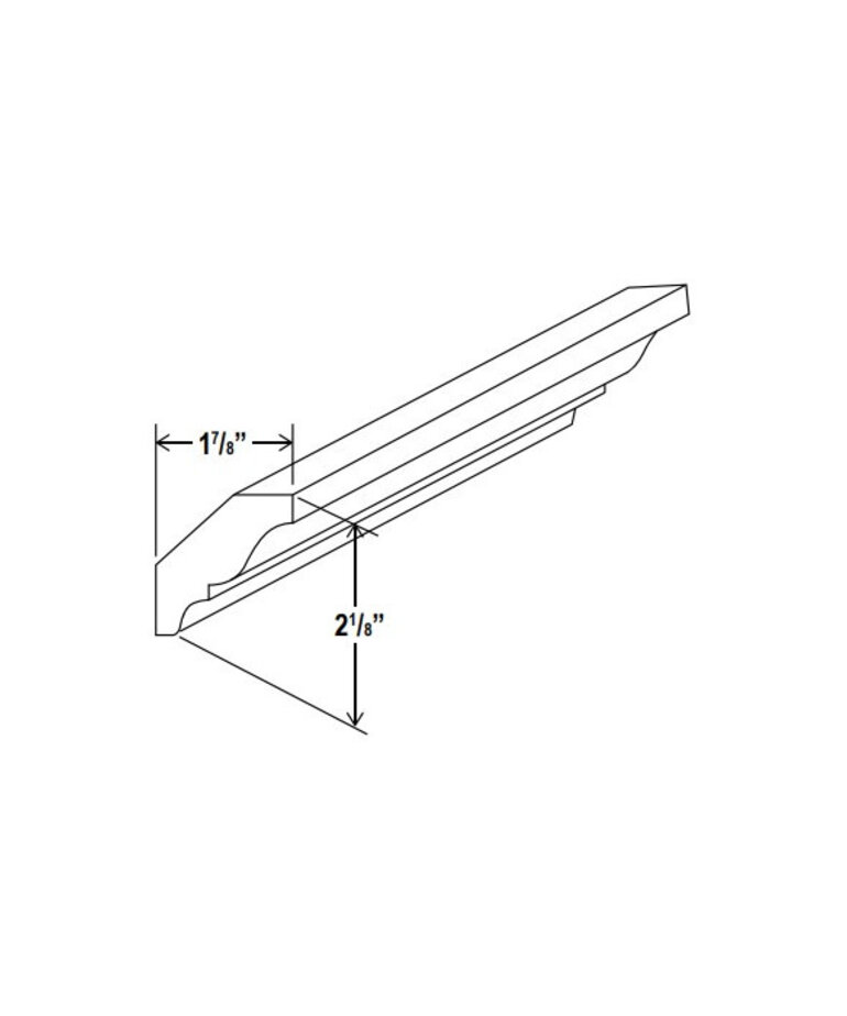 Evercraft Cabinetry Shaker White Crown Molding 2-13/32" x 96"