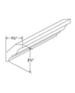 Evercraft Cabinetry Shaker White Crown Molding 2-13/32" x 96"