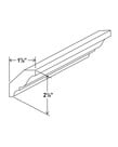 Evercraft Cabinetry Shaker White - Crown Moulding - 2-1/8"D X 1 7/8"H X 96"W