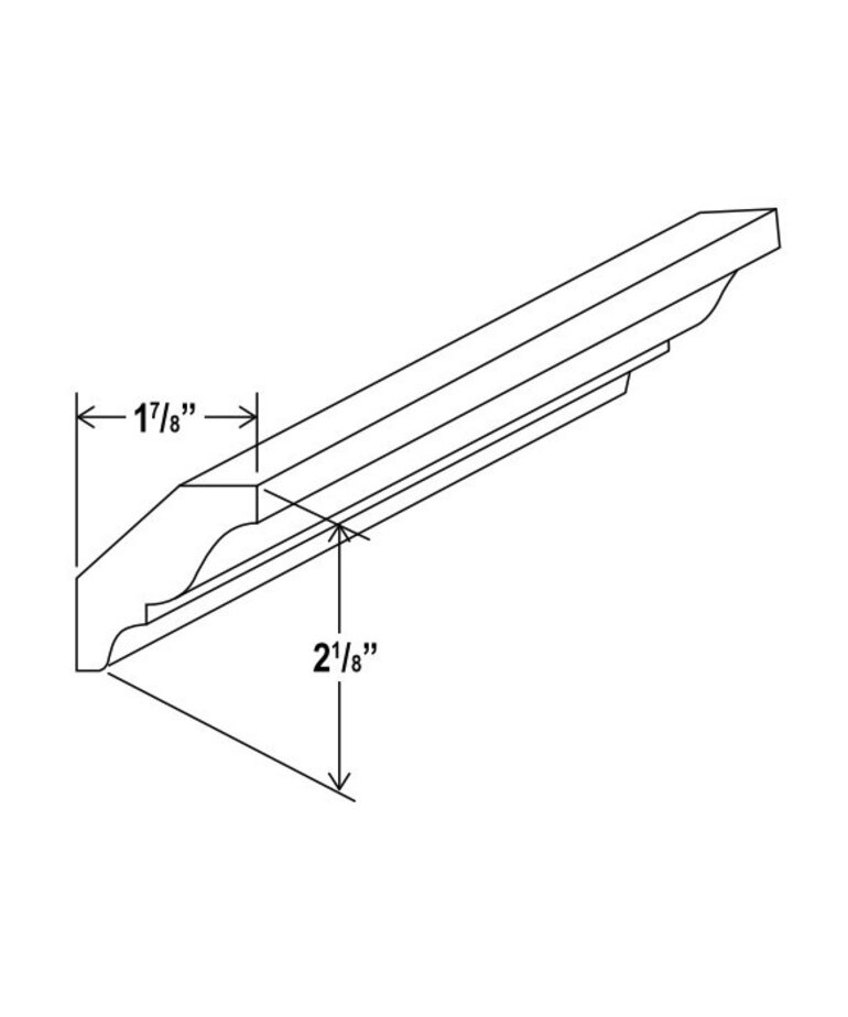 Evercraft Cabinetry Shaker White Crown Molding 2-13/32" x 96"