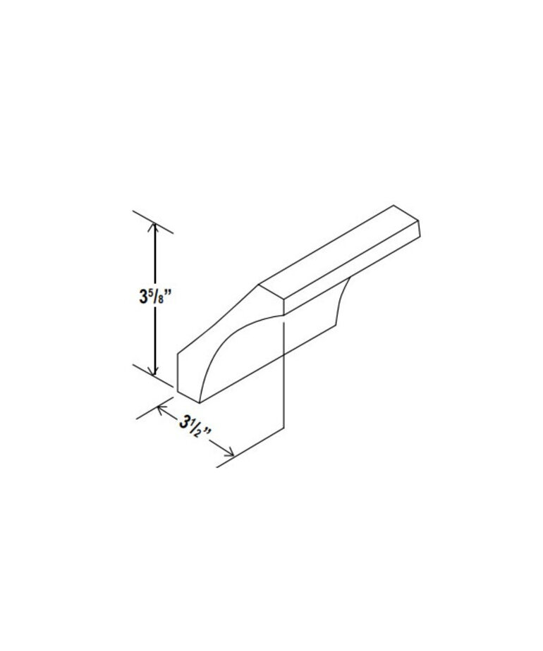 Evercraft Cabinetry Shaker White Crown Molding Cove 4-1/2" x 96"