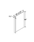 Evercraft Cabinetry Shaker White Refrigerator End Panel 24W x 96H