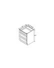 Evercraft Cabinetry Charleston White Base 15W - 3 Drawers