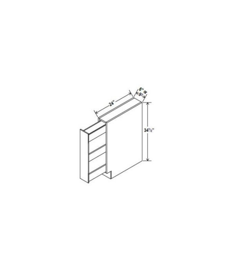 Evercraft Cabinetry Charleston White Base Spice Rack 9W
