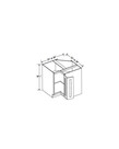 Evercraft Cabinetry Charleston White Lazy Susan 33x33 - 2 Doors