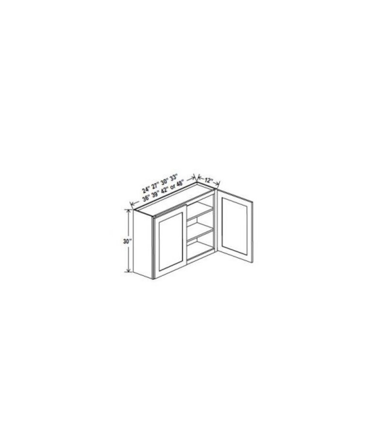 Evercraft Cabinetry Charleston White Wall 24W x 30H - 2 Door 2 Shelves