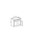 Evercraft Cabinetry Shaker Gray Sink Base 33W - 2 Doors