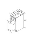 Evercraft Cabinetry Shaker Gray Base 18W - Full Height Drawer w/ Waste Baskets