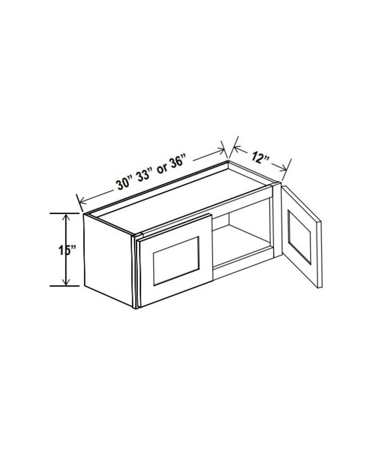 Evercraft Cabinetry Shaker Gray Wall 30W x 15H - 2 Door