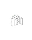 Evercraft Cabinetry Charleston White Wall 36W x 36H - 2 Door 2 Shelves