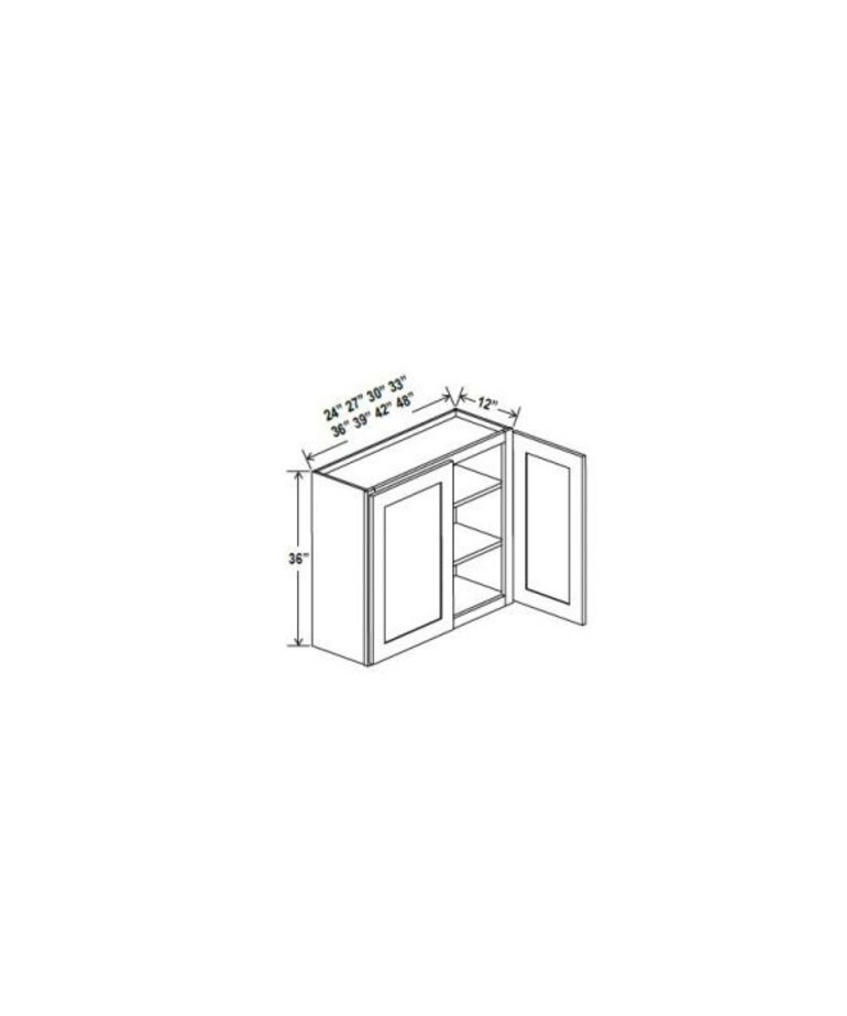 Evercraft Cabinetry Charleston White Wall 36W x 36H - 2 Door 2 Shelves