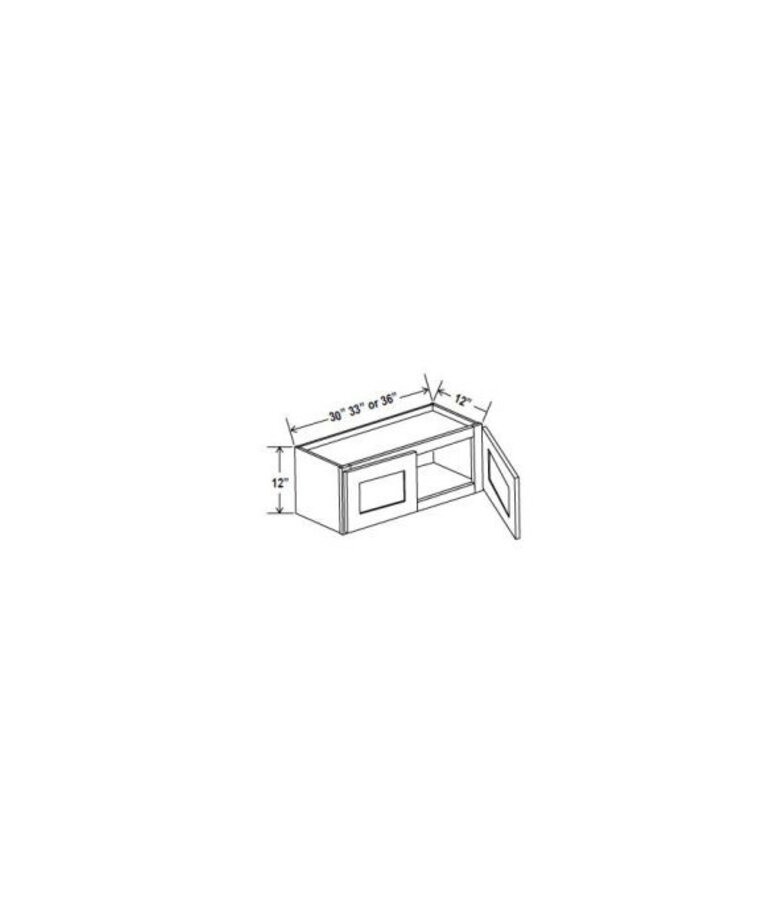 Evercraft Cabinetry Shaker Gray Wall 36W x 12H - 2 Door