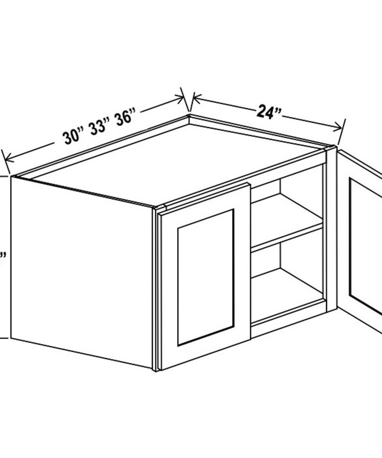 Evercraft Cabinetry Charleston White Wall 36W x 24H x 24D - 2 Door 1 Shelf