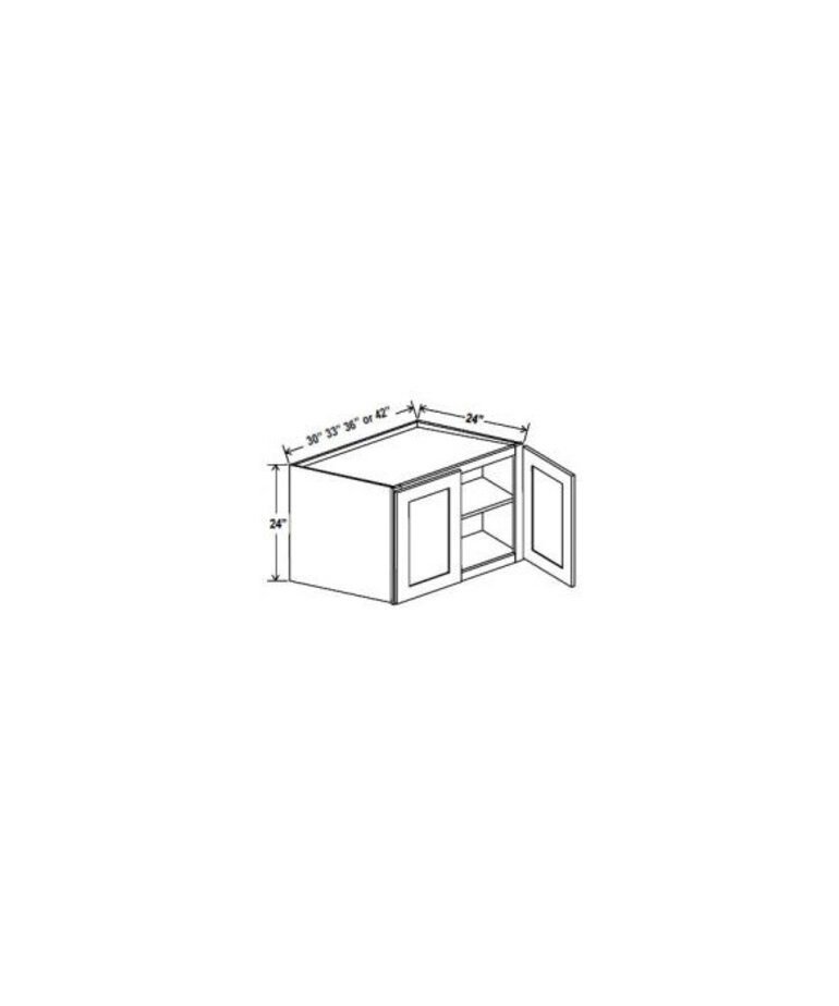 Evercraft Cabinetry Charleston White Wall 36W x 24H x 24D - 2 Door 1 Shelf