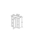 Evercraft Cabinetry Charleston White - Wall Blind Corner Cabinet - 27"W X 30"H X 12"D With 1 Door And 2 Shelf