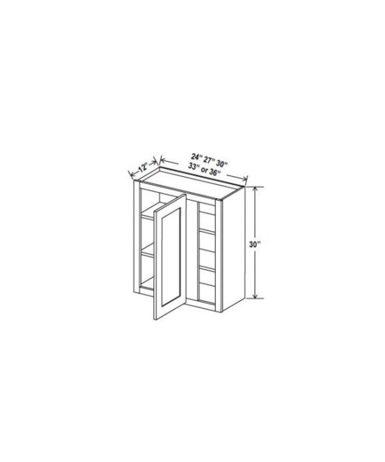 Evercraft Cabinetry Charleston White - Wall Blind Corner Cabinet - 27"W X 30"H X 12"D With 1 Door And 2 Shelf