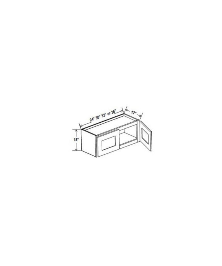 Evercraft Cabinetry Shaker Gray Wall 36W x 18H - 2 Door