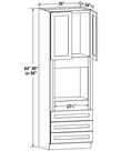 Evercraft Cabinetry Charleston White Oven Cabinet 30W x 84H - Double Oven