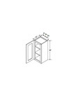 Evercraft Cabinetry Shaker Gray Wall 18W x 36H - 1 Door 2 Shelves