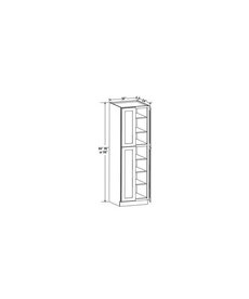 Evercraft Cabinetry Charleston White Wall Pantry 30W x 90H x 24D