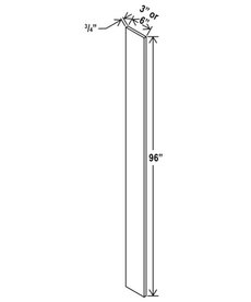 Evercraft Cabinetry Charleston White - Tall Filler - 3"W X 96"H X 3/4"D