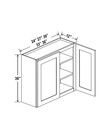 Evercraft Cabinetry Shaker Gray Wall 36W x 36H - 2 Door 2 Shelves
