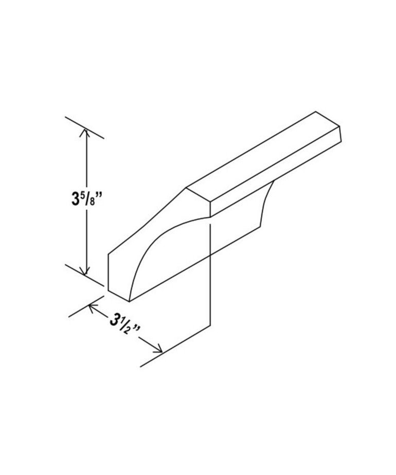 Evercraft Cabinetry Charleston White Crown Molding Cove 4-1/2" x 96"