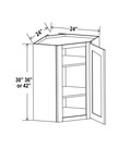 Evercraft Cabinetry Shaker Gray Wall Diagonal 24W x 36H x 12D