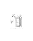 Evercraft Cabinetry Shaker Gray Wall Diagonal 24W x 36H x 12D