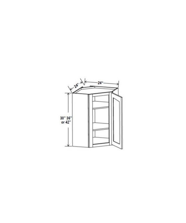 Evercraft Cabinetry Shaker Gray Wall Diagonal 24W x 36H x 12D