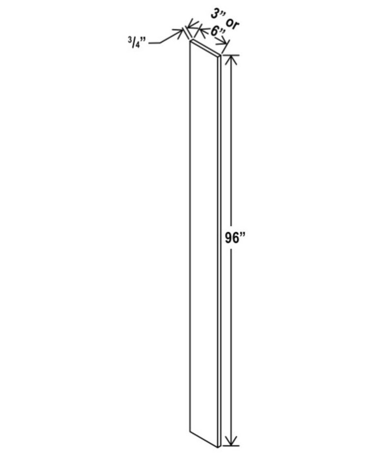 Evercraft Cabinetry Shaker Gray Wall Filler 3W x 96H